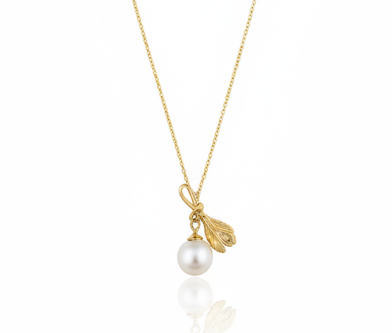 silver neck chain - Gold Silk Ribbon Pearl Necklace